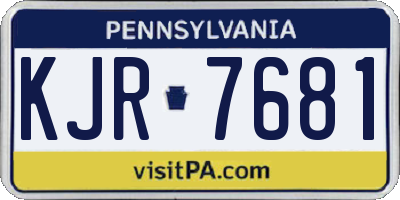 PA license plate KJR7681