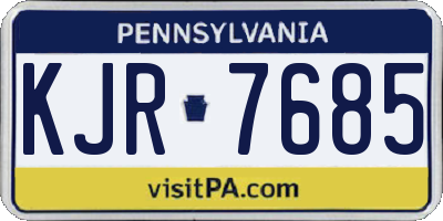 PA license plate KJR7685