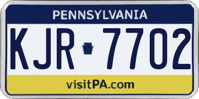 PA license plate KJR7702
