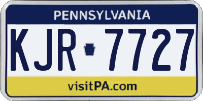 PA license plate KJR7727