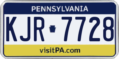 PA license plate KJR7728