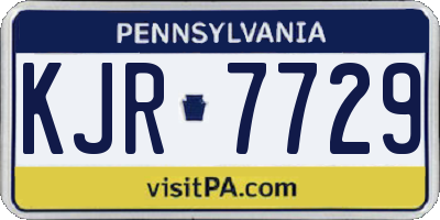 PA license plate KJR7729