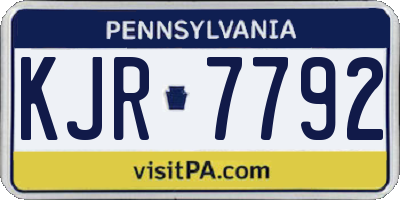 PA license plate KJR7792