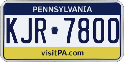 PA license plate KJR7800