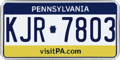 PA license plate KJR7803