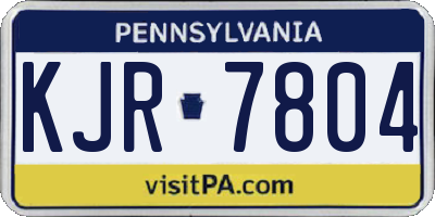 PA license plate KJR7804