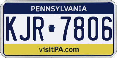 PA license plate KJR7806