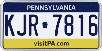 PA license plate KJR7816