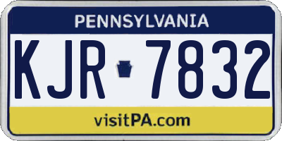 PA license plate KJR7832