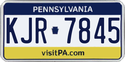 PA license plate KJR7845
