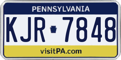 PA license plate KJR7848