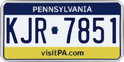 PA license plate KJR7851