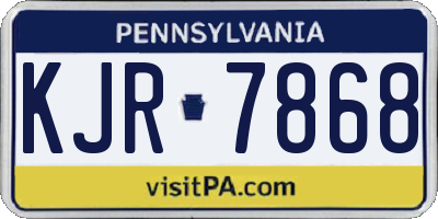 PA license plate KJR7868