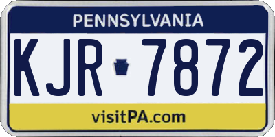 PA license plate KJR7872
