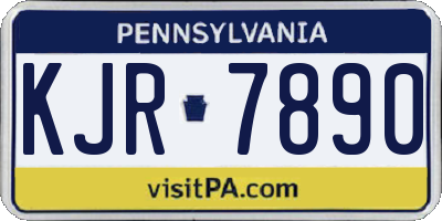 PA license plate KJR7890