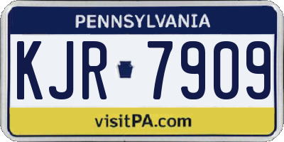 PA license plate KJR7909