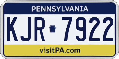 PA license plate KJR7922