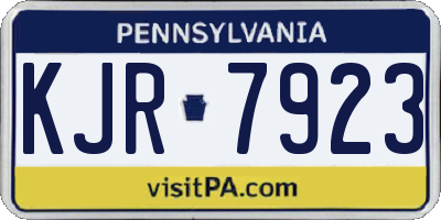 PA license plate KJR7923