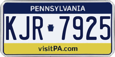PA license plate KJR7925