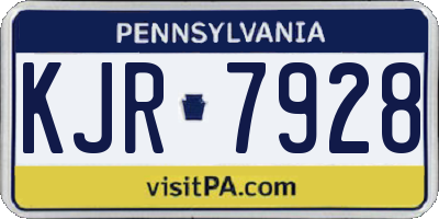 PA license plate KJR7928