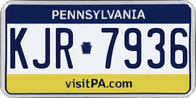PA license plate KJR7936