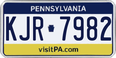PA license plate KJR7982