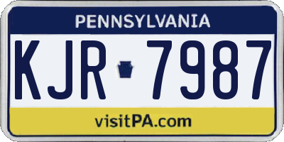PA license plate KJR7987