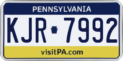 PA license plate KJR7992