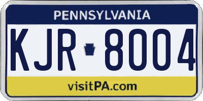 PA license plate KJR8004