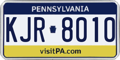 PA license plate KJR8010