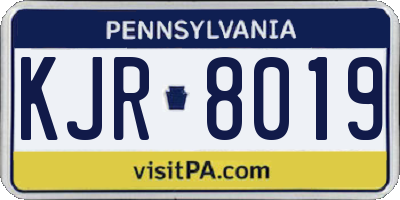 PA license plate KJR8019