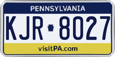 PA license plate KJR8027