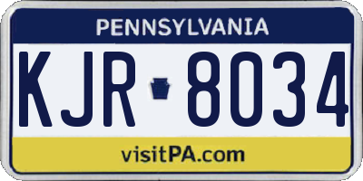 PA license plate KJR8034