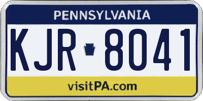 PA license plate KJR8041