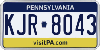 PA license plate KJR8043