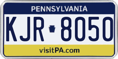 PA license plate KJR8050