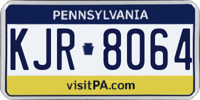 PA license plate KJR8064