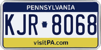 PA license plate KJR8068