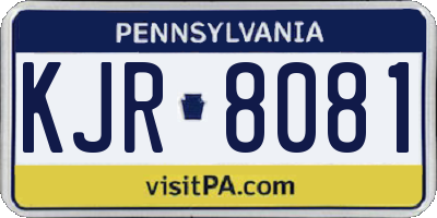 PA license plate KJR8081
