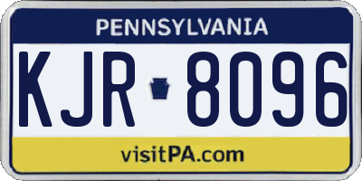 PA license plate KJR8096