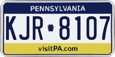 PA license plate KJR8107
