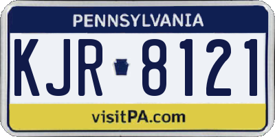 PA license plate KJR8121