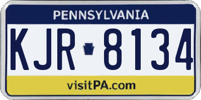 PA license plate KJR8134