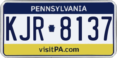 PA license plate KJR8137