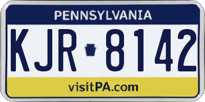 PA license plate KJR8142