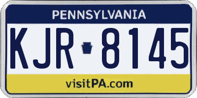 PA license plate KJR8145