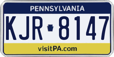 PA license plate KJR8147