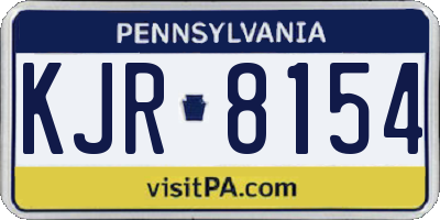 PA license plate KJR8154