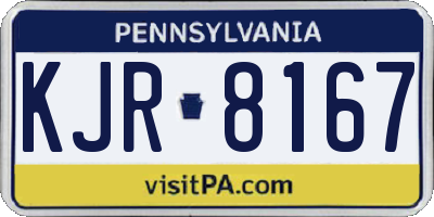 PA license plate KJR8167