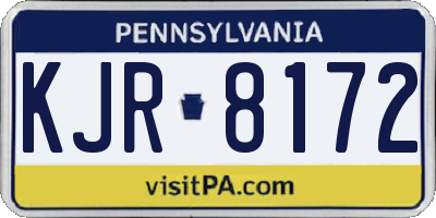 PA license plate KJR8172